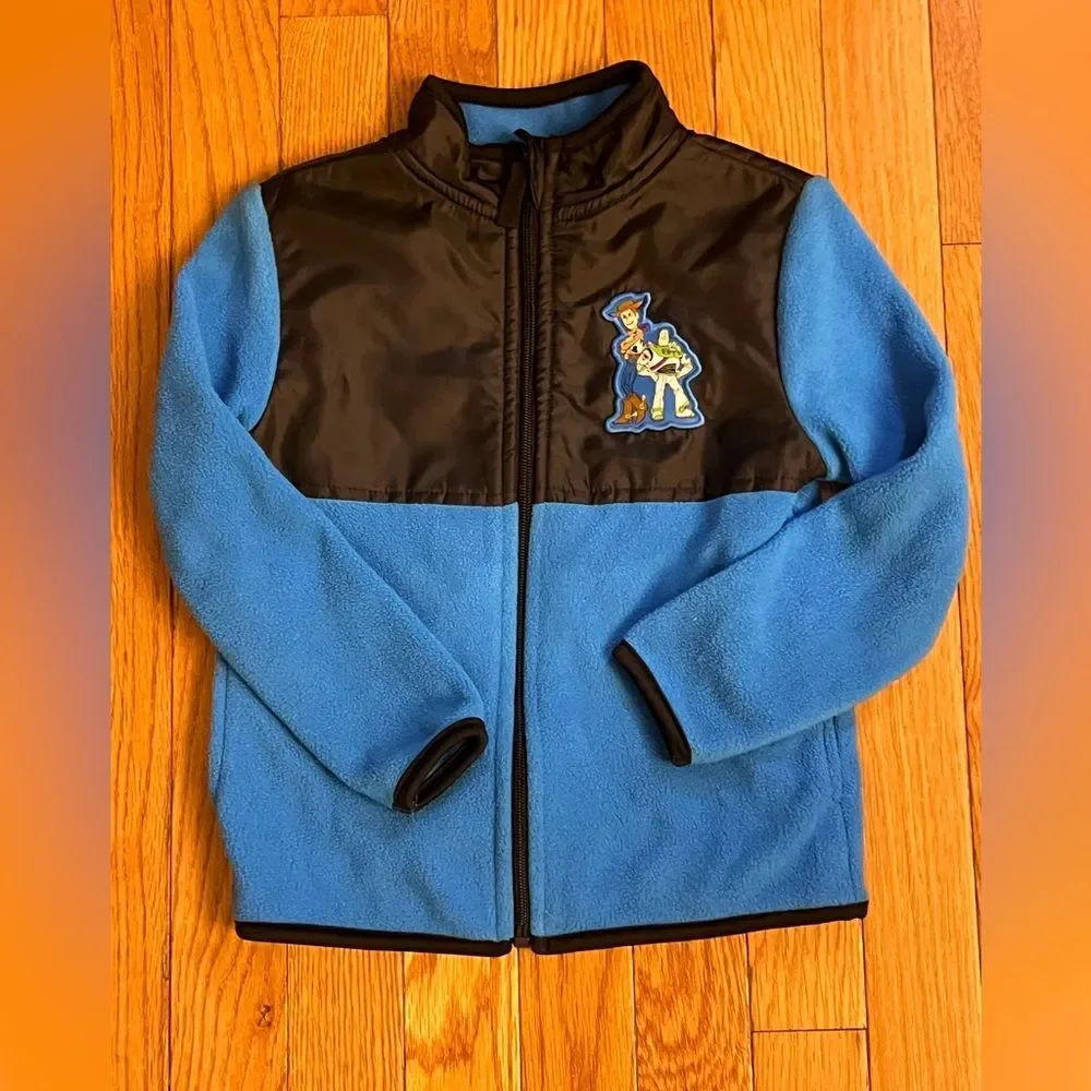 Toy Story‎ Fleece Zip-Up Jacket Disney Store Woody Buzz Lightyear Kids size 4